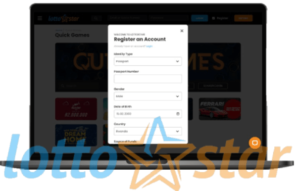 register in Lottostar Aviator